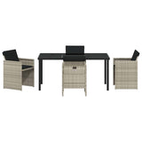 Garden Dining Set 5 pcs Light Grey Poly Rattan 3380611