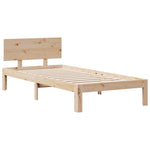 ZNTS Bookcase Bed without Mattress 90x200cm Solid Wood Pine 3322686