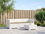 3-Seater Garden Sofa with Cushions Rattan Look PP White 3443828