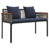 Outdoor Furniture Set Grey and Navy Blue Poly Rattan 42025229
