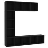 3 Piece Book/TV Cabinet Set Black 180x30x180 cm 278789
