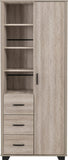 ZNTS Oliver 1 Door 3 Drawer Open Shelf Wardrobe 100-101-208