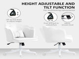 Velvet-Feel Petal Back Office Chair - White T3398P344429