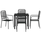 Garden Dining Set 5 pcs Black Powder-Coated Steel 3379157