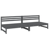 Garden Middle Sofas 2 pcs Grey 120x80 cm Solid Wood Pine 825718