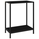 Console Table Black Tempered glass Compact Simplistic 322828