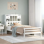 ZNTS Bookcase Bed without Mattress White 100x200cm Solid Wood Pine 3322260