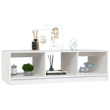 Coffee Table White 110x50x34 cm Solid Pinewood 809913