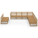 9 Piece Garden Lounge Set Honey Brown Solid Pinewood 3075857
