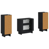 2 Piece Bathroom Cabinet Set EDE Black Engineered Wood 3417982