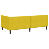 Corner Bed Frame with Headboard Yellow 90 cm x 200 cm Velvet 42016232