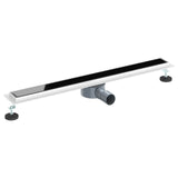 Shower Drain Glass Cover with 360&deg Siphon Black 80 cm 42015976