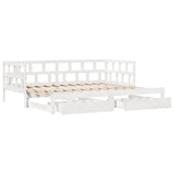 Daybed with Trundle and Drawers without Mattress White 80x200 cm 3302210