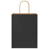 Paper Bags 250 pcs with Handles Black 21x11x28 cm 4101643