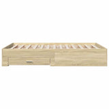 Bed Frame Sonoma Oak Engineered Wood Double Bed Frame 3280407