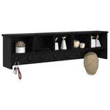 Wall-Mounted Coat Rack with Shelf Black Oak 100 x 16 x 26 cm 874324