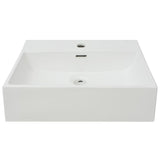 Basin with Faucet Hole Ceramic White 51.5x38.5x15 cm 142346