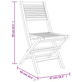 Garden Dining Set Natural Teak Teak wood Medium Foldable 3155022