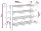Shoe Rack with Shelf Natural 4-tier Bamboo 42028050