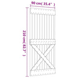Sliding Door with Hardware Set 90x210 cm Solid Wood Pine 3203194