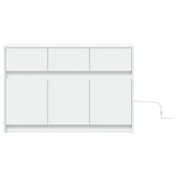 TV Cabinet with LED White 91x34x61 cm Engineered Wood 852180