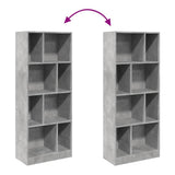 Bookcase Concrete Grey 57x28.5x141 cm Engineered Wood 847999