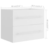 Sink Cabinet with Built-in Basin White Engineered Wood 3099041