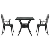 Garden Table Set 3 pcs Black Cast Aluminium 3334757