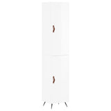 Highboard High Gloss White 34.5x34x180 cm Engineered Wood 3198763