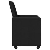Dining Chairs with Wheel 2 pcs Black 57 x 66 x 94 cm Fabric 42017809