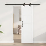 Sliding Door 61 x 198.5 cm Engineered Wood White and Black 3450106