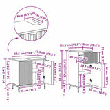 Bathroom Furniture Set 2 pcs Black Engineered Wood and Metal 3393094