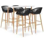 ZNTS 5 Piece Bar Set White and Black 3057434
