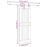Sliding Door with Hardware Set 80x210 cm Solid Wood Pine 3332731