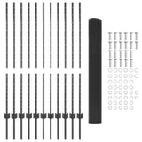 Welded Wire Fence with Post 25 x 1.2 m PVC-Coated Steel 3336604