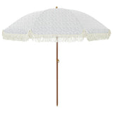 Beach Parasol Grey and White 205 x 205 x 210 cm 42006682