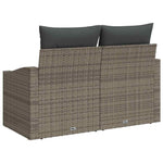 Garden Sofa with Cushion Grey 123 x 62 x 69cm Poly Rattan 42006784