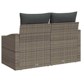 Garden Sofa with Cushion Grey 123 x 62 x 69cm Poly Rattan 42006784