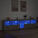 Sideboard with LED Lights Concrete Grey 283x37x67 cm 3209026