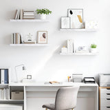 Wall Shelf 4 pcs White Marble 80 x 23.5 x 4 cm Engineered Wood 42019973