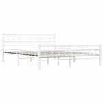 ZNTS Bed Frame with Headboard White 160x200 cm Metal 285299