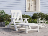 Folding Sun Lounger White Polypropylene 160 x 71 x 101 cm 364696
