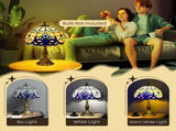 Stained Glass Table Lamp, Handmade Antique Bedside Lamp for Bedroom, Living room, Home, Nightstand, T3398P344746