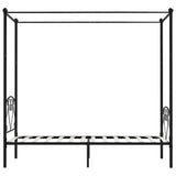 Canopy Bed Frame without Mattress Black Metal 90x200 cm 284433