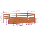 Bed Frame with Storage without Mattress Honey Brown 90x200 cm 322058