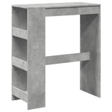 ZNTS Bar Table with Racks Concrete Grey 90x40x103.5 cm Engineered Wood 854376