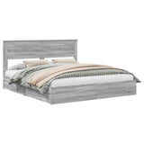 Storage Bed Grey Sonoma 180 x 200 cm Engineered Wood 3409897