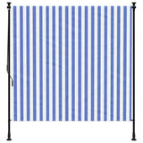 Outdoor Roller Blind Blue and White 150x270 cm Fabric&Steel 368766