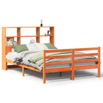 ZNTS Bookcase Bed without Mattress Wax Brown 140x200 cm Solid Wood 3321917