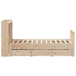 ZNTS Bookcase Bed without Mattress 120x190 cm Small Double Solid Wood Pine 3308939